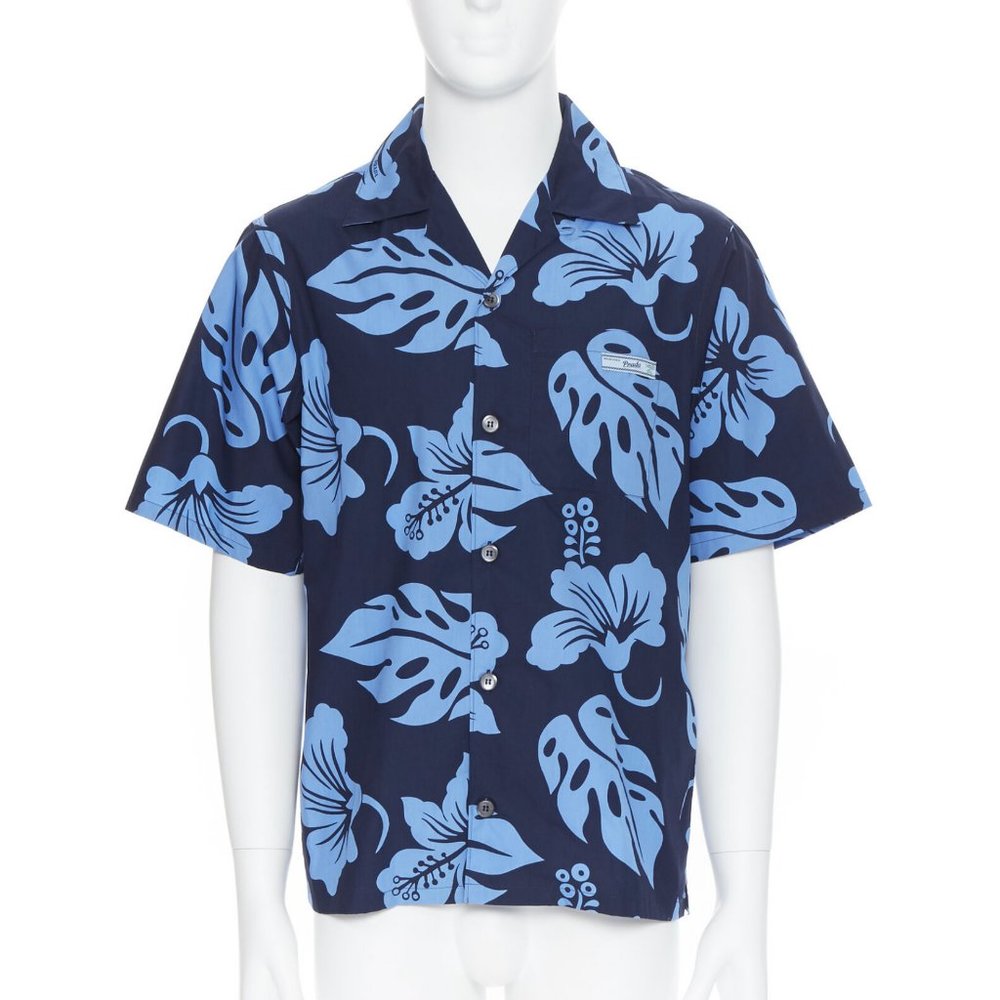 PRADA hibiscus floral print bowling shirt